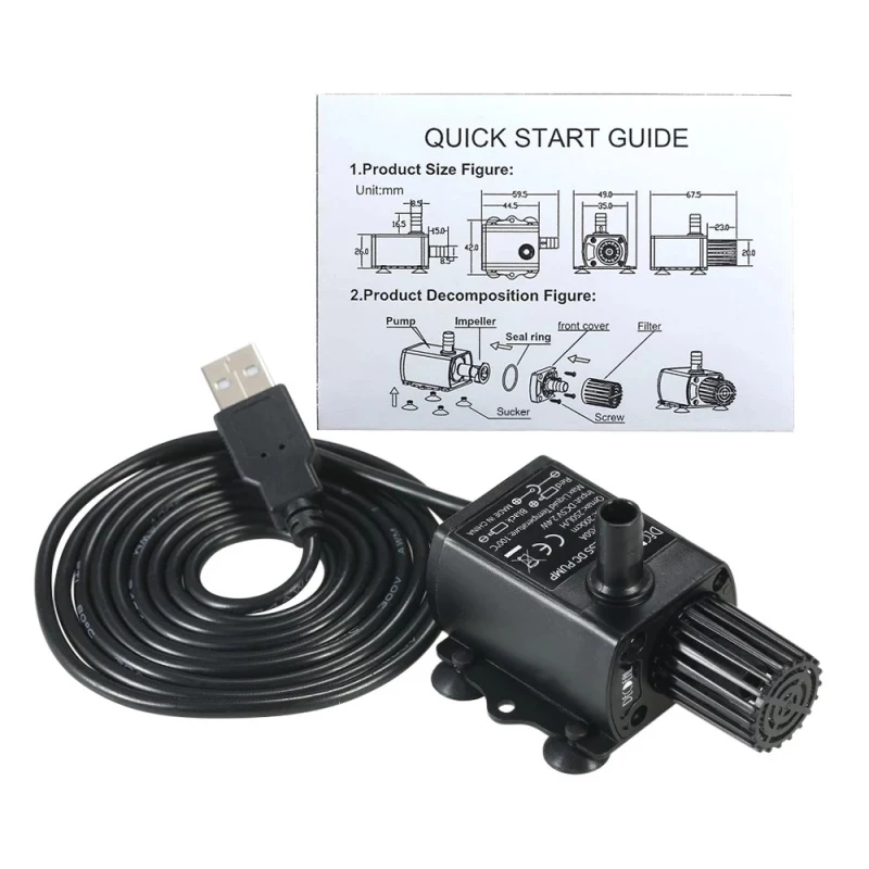 

Микро DC бесщеточный фотонасос DC5V QR50L/QR50A/QR50B с низким уровнем шума водонепроницаемый IP68 Бесщеточный Водяной насос