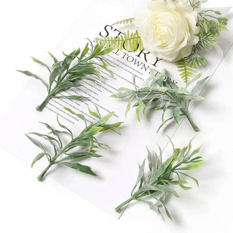 Green Artificial Leaf Garland for Home & Party Decor, DIY Crafts, and Festive Wreaths