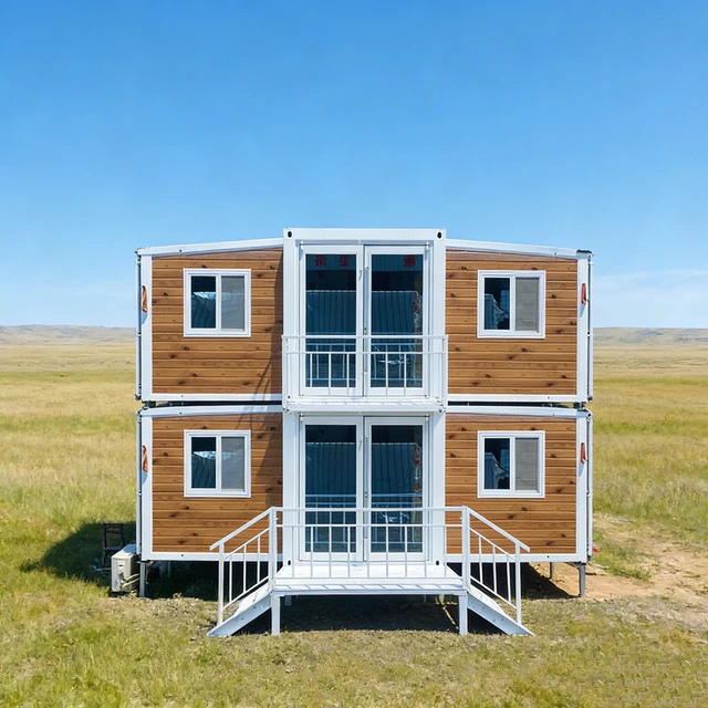 Hôtel mobile modulaire de luxe moderne à double étage, pour vacances à la plage, en panneaux d'aluminium, garantie 2 ans, maison pliable personnalisable 1