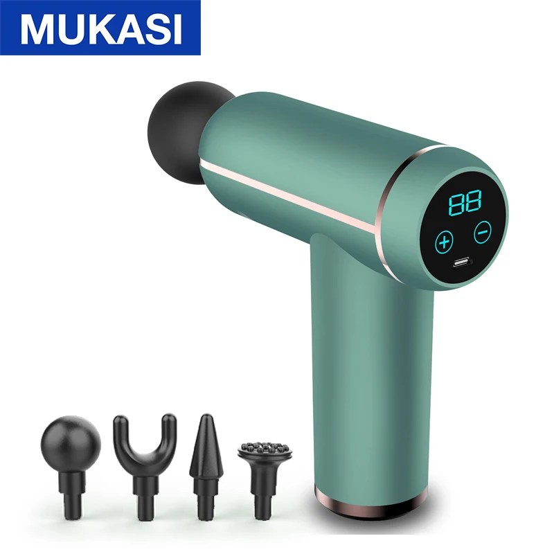 MUKASI LCD Display Massage Gun Portable Percussion Pistol Massager For Body Neck Deep Tissue Muscle Relaxation Gout Pain Relief 21