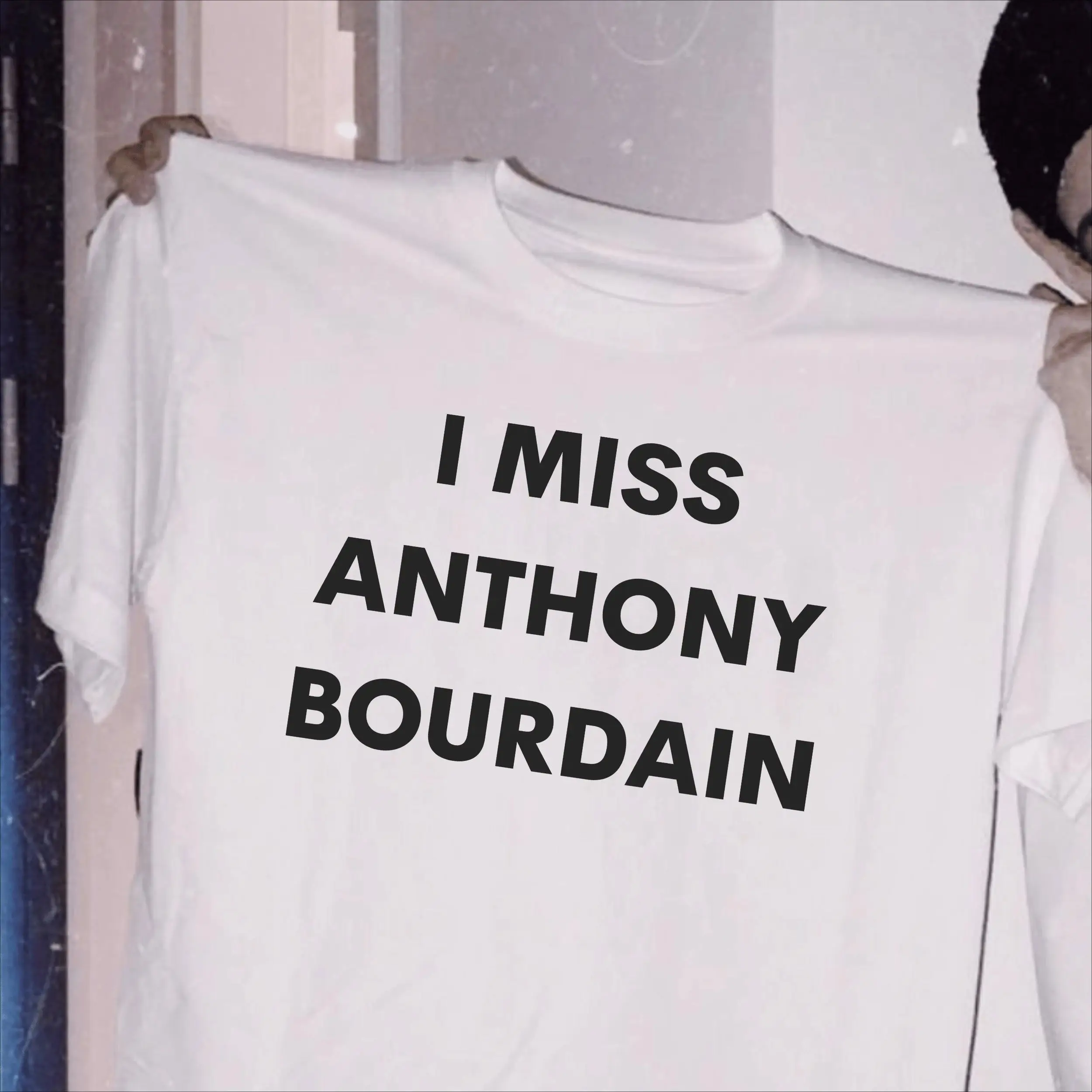 Y2k Tops I Miss Anthony Bourdain T-Shirts aus Baumwolle mit Grafikdruck, modisches Sport-T-Shirt, übergroßes, lässiges Kurzarm-T-Shirt, Unisex