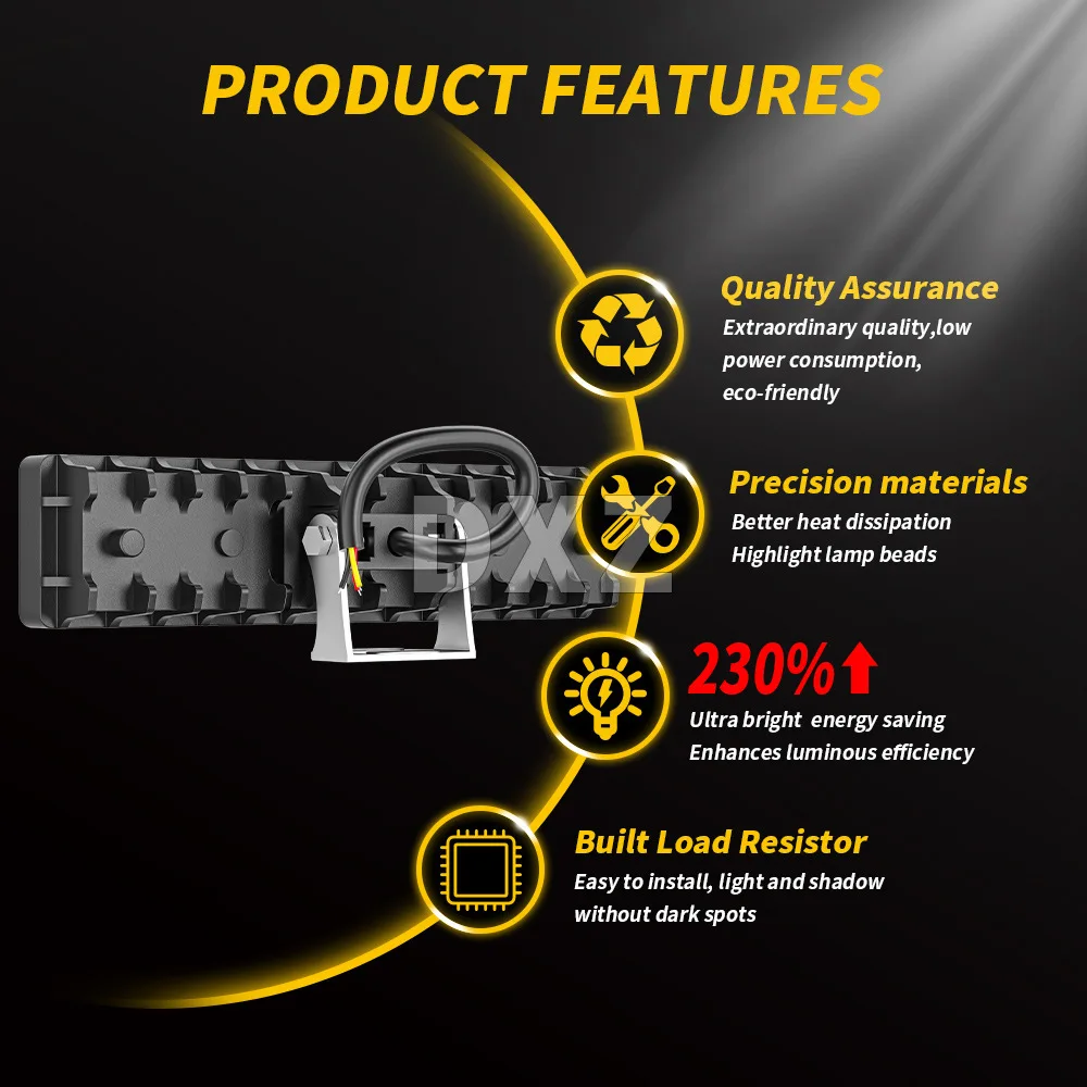 자동차 작업등 LED 바, 오프로드 SUV ATV 트랙터 보트 트럭 굴삭기, LED 콤보 빔, 12W, 4x4, 24 LED 작업 바, 12V, 24V