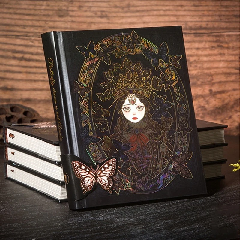 

A5 Gilding Cover 128 Sheets High Quality Inner Page 3D Cover Page Retro European Style Gothic Style Full Color Page Notebook