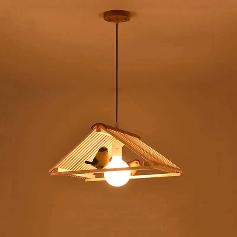 

Southeast Asia Creative Bird's Nest Restaurant Chandelier Japanese Caffè Americano Cafe Aisle Lamp Handmade Bamboo Pendent Lamp