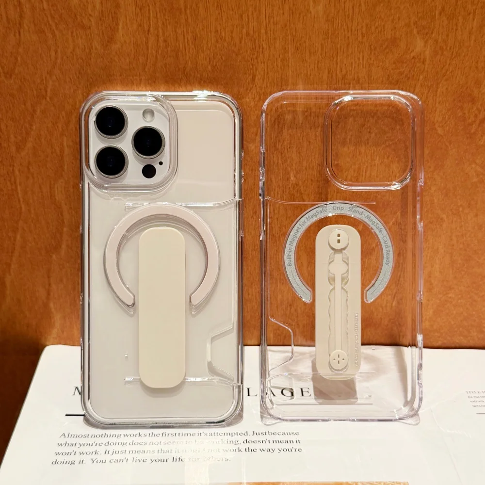 HOCE%20Card%20Holder%20Clear%20Bracket%20Magnetic%20Phone%20Case%20For%20iPhone%2017%2016%2015%2014%20Pro%20Max%2013%20For%20Magsafe%20Charging%20Shockproof%20Acrylic%20Cover%20-%20Image%208