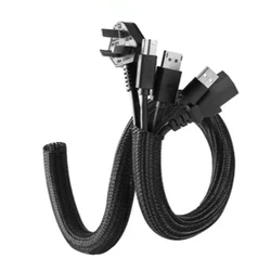 Durable Cord Protector Split Tubing for Versatile Cable Management (2m Black)