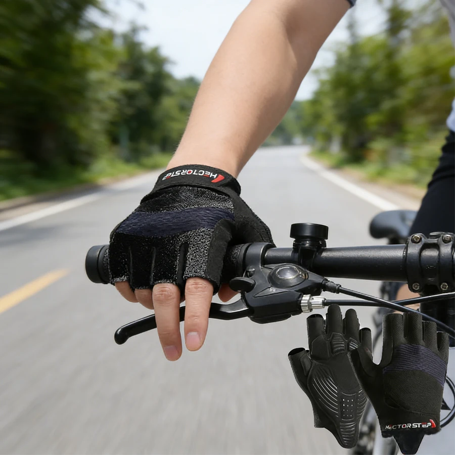 Unisex Half-Finger Cycling Gloves - Anti-Slip, Shock-Absorbing, Ideal for Outdoor Sports and Fitness