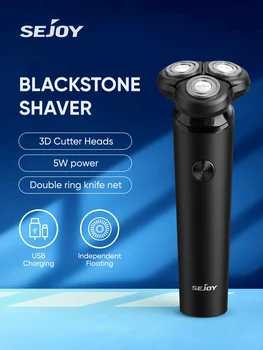 SEJOY Rasoio elettrico portatile da uomo Rasoio elettrico a tripla lama Potente barba da barba ricaricabile Macchina da barba impermeabile 1