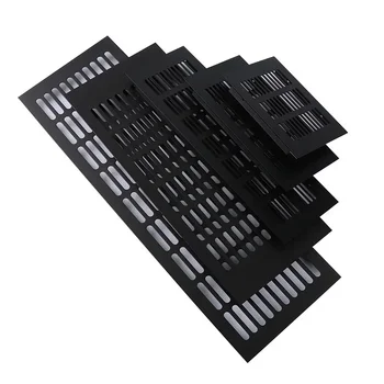 알루미늄 합금 천공 시트 에어 벤트 블랙 환기 그릴, 옷장 신발 에어컨 홈 장식 커버 구멍, 1 개