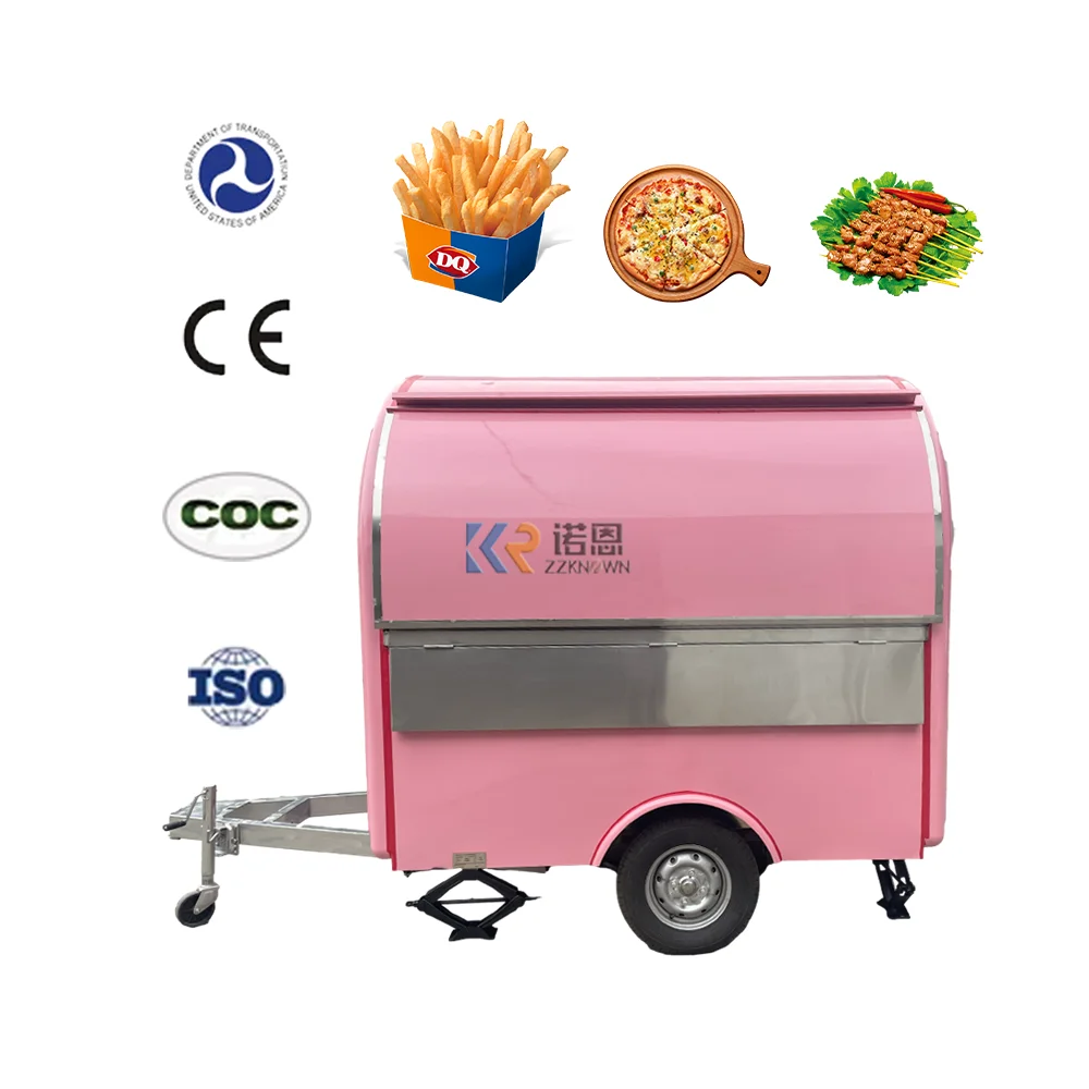 2.2m Length Mobile Food Trailer Truck Ice Cream Kiosk Cart Hot Dog Van For Sale In-House Kitchen Equipment Can Be Customized 21 5inch payment terminal kiosk automated order machines selfservice checkout supermarket equipment queue ticketing system