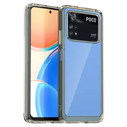 Colorful Soft Edge Silicone Transparent Shockproof Bumper Case - POCO C3 (GRAY)