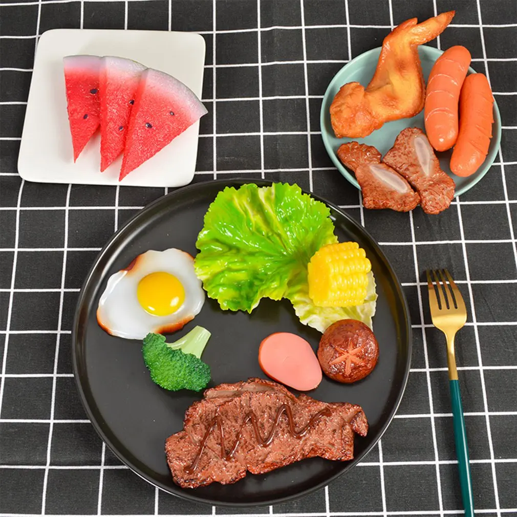 PVC Simulation Fake Steak Food Model Restaurant Decoration Props Light Weight