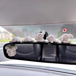 Set of 6 Cute Cartoon Dog Ornaments for Car Interior Decoration (1set)