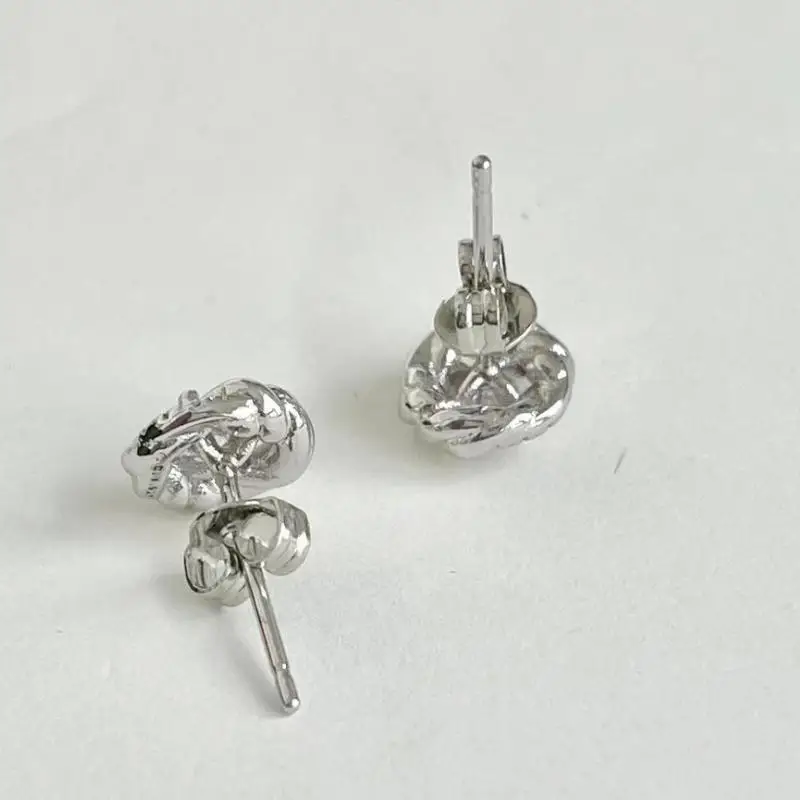 925 Sterling DY  Classic Lady Earrings 8MM Pop Fashion Label 2023 Gold-Plated Silver Buckle Birthday Gift