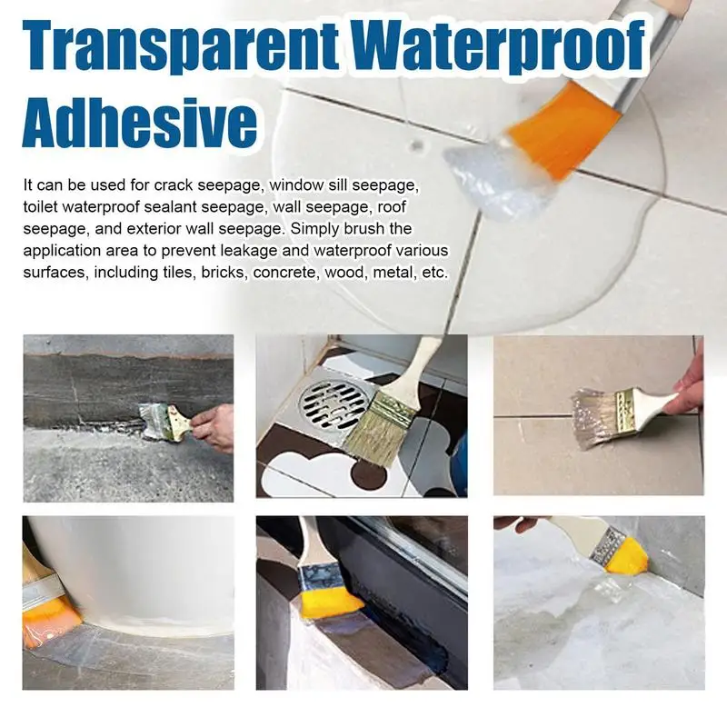 100g Transparent Waterproof Agent Toilet Anti-Leak Glue Strong Bonding Adhesive Sealant Quick Drying Invisible Bathroom Glue