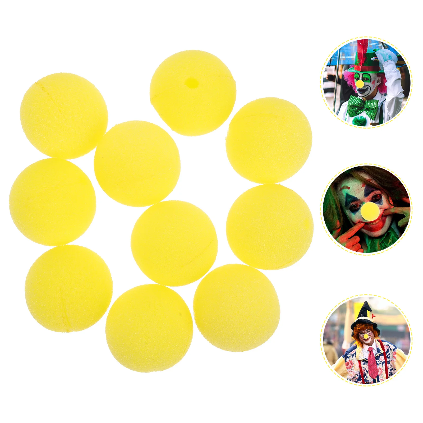 20pcs Party Cosplay Nose Props Decorative Clown Adorable Yellow Sponge Balls