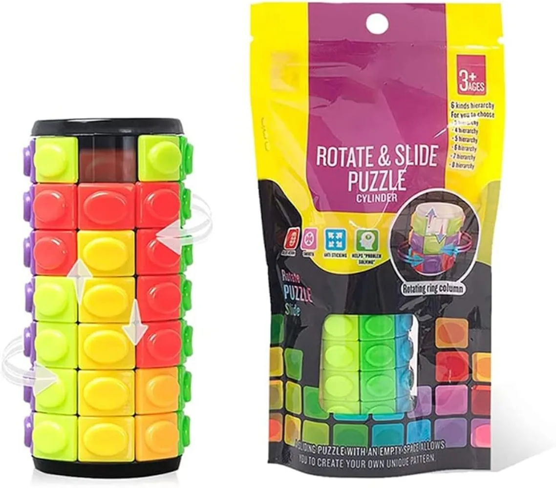 HUZNA Rompecabezas Giratorio 4 En 1 De 16 Piezas – Temática Dinosaurios – Juego De Viaje Portátil – Ideal Para Niños De 3 A 8 Años – Fomenta La Motricidad Fina Y El Pensamiento Lógico