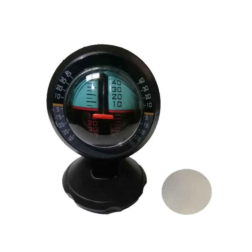 Car Vehicle Inclinometer Rotatable 360 Degree Slope Tilt Road Indicator Level Instrument Adhesive with Safety Meter Gauge T9O0 car gauge meter
