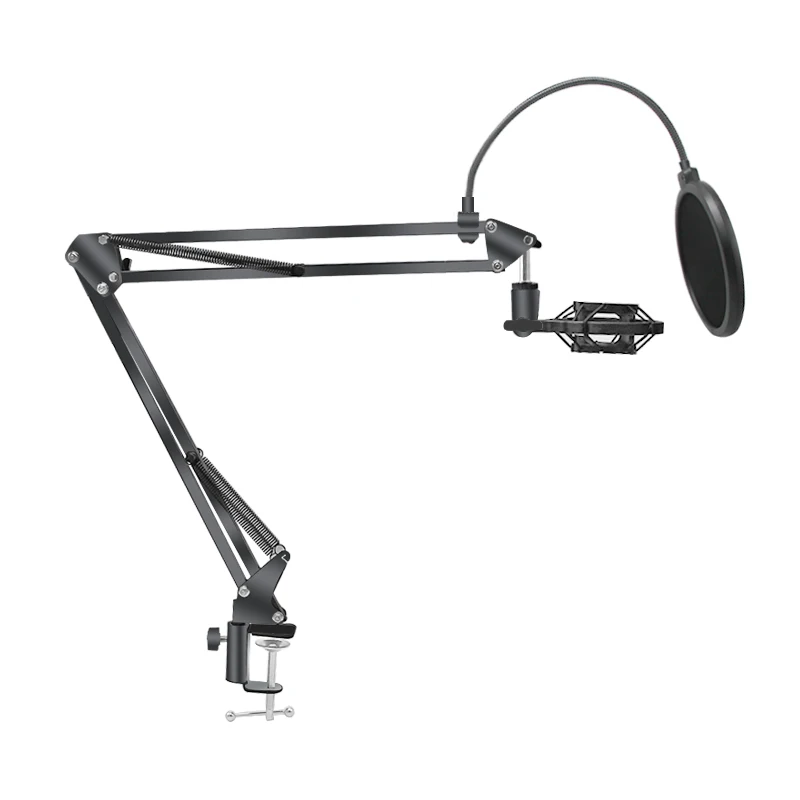 USB Computer Condenser Microphone Kit With Adjustable Scissor Arm Stand Shock Mount for Laptop PC YouTube Studio Recording Voice 