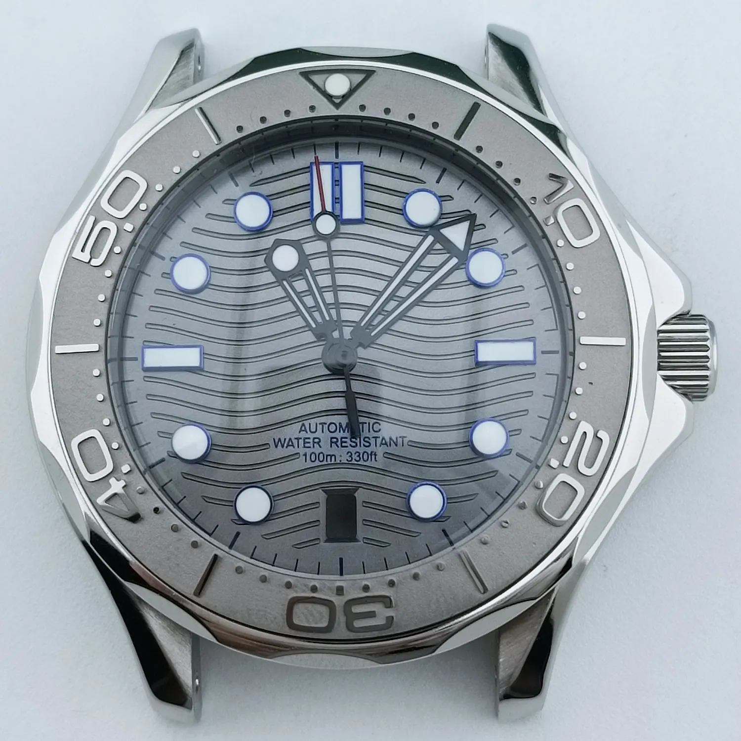 Premium 42mm Stainless Steel Diving Watch Case with Sapphire Crystal & Transparent Back