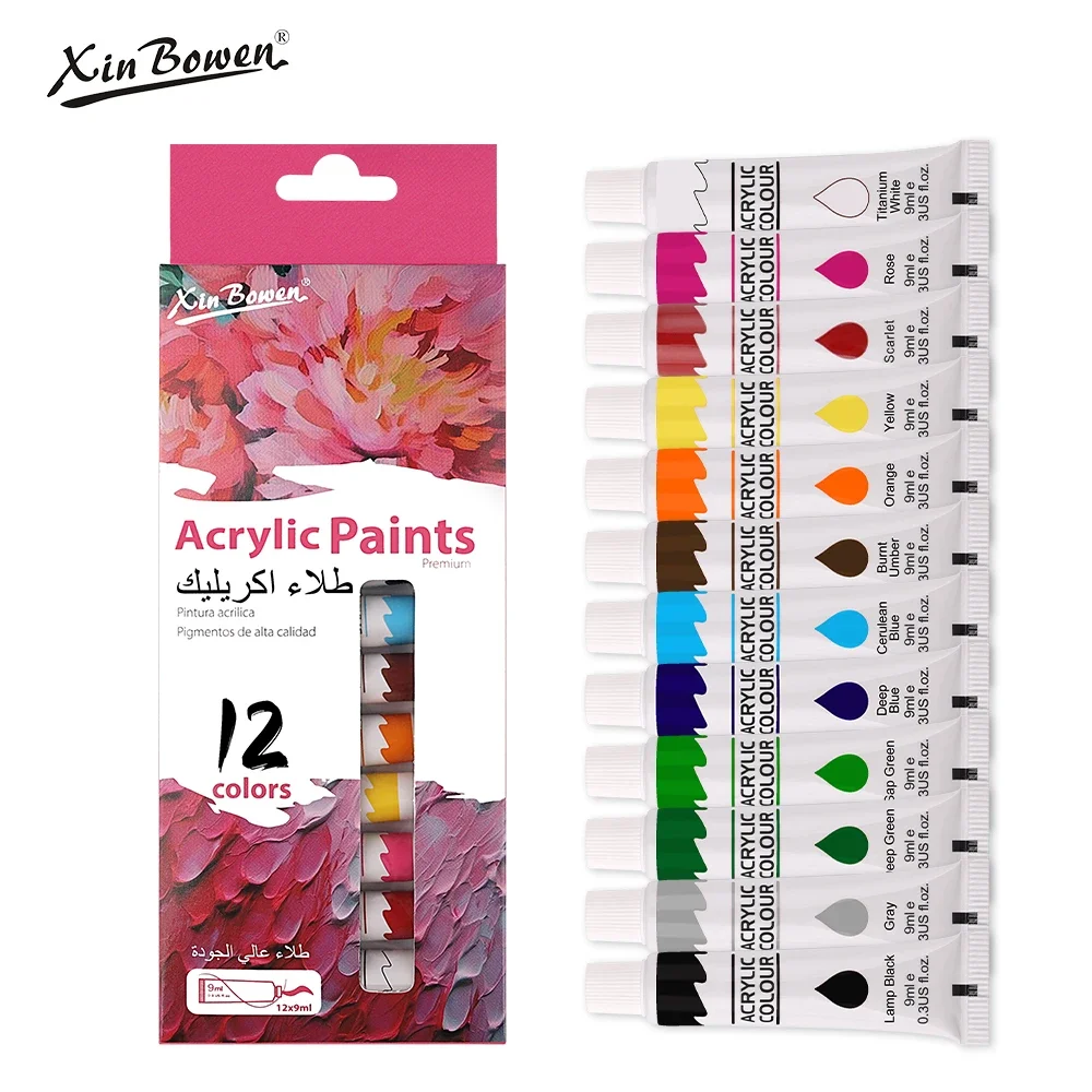 Acrylic Pigment 9mL 12 Colors For Student Art Graffiti Painting DIY Hand Painted Walls