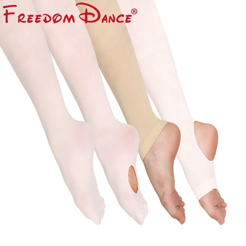Students Kids Women Footed Pantyhose for Dancing Aerobics Class Yoga Ankle Tight Girls Stirrup Convertible Ballet Dance Tights