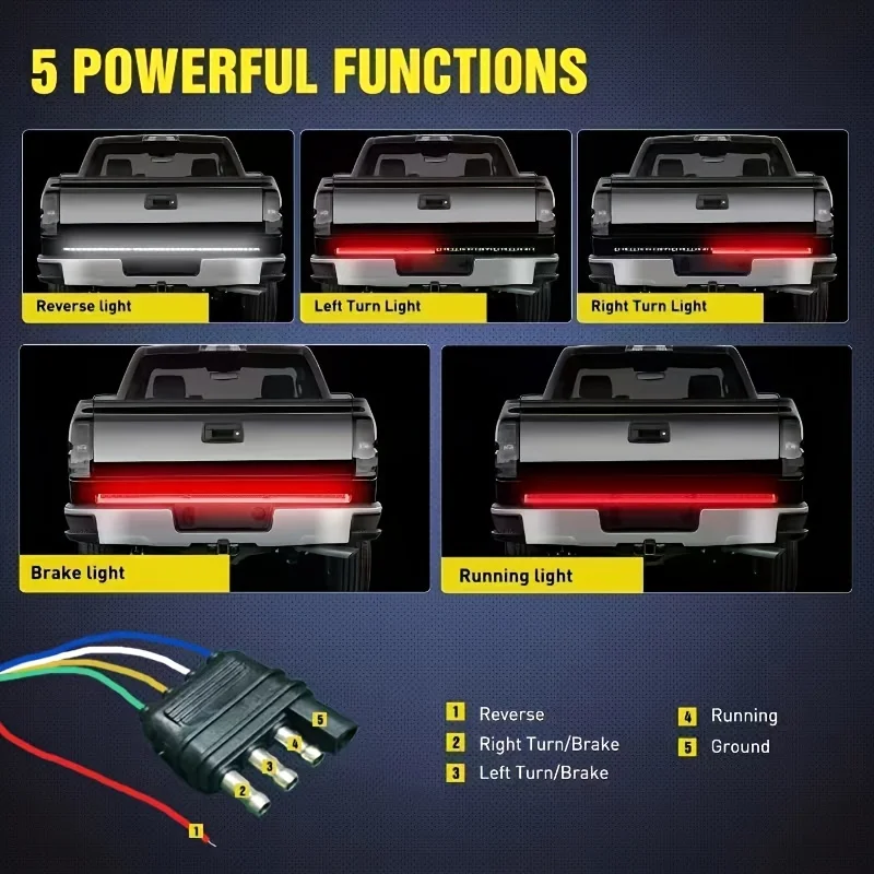 รูปสินค้า 60 นิ้ว LED ไฟท้ายกระบะ บาร์แสงสว่าง Tailgate สำหรับรถบรรทุก