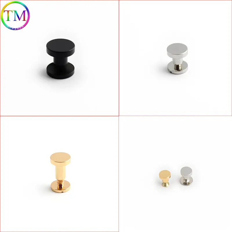 6mm  8mm 14mm Metal Binding Chicago Screw Nail Rivets Studs Bolt Round Nail Bolt Belt Strap Head For Leather Bag Wallet Craft