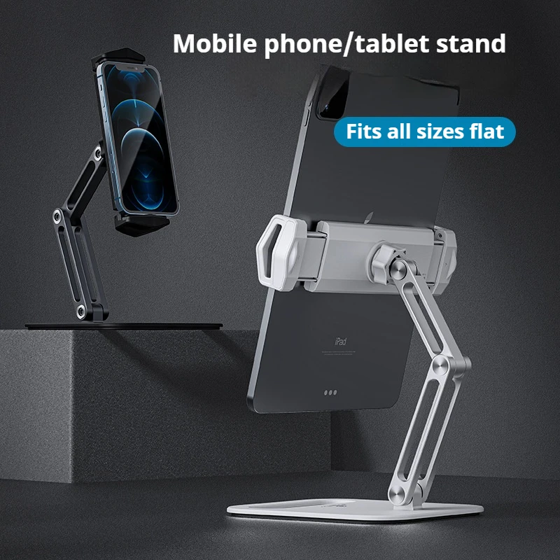 New Tablet Stand Aluminum Alloy Double Folding Phone Stand Desktop Metal Creative Live Steaming Lazy Person Stand