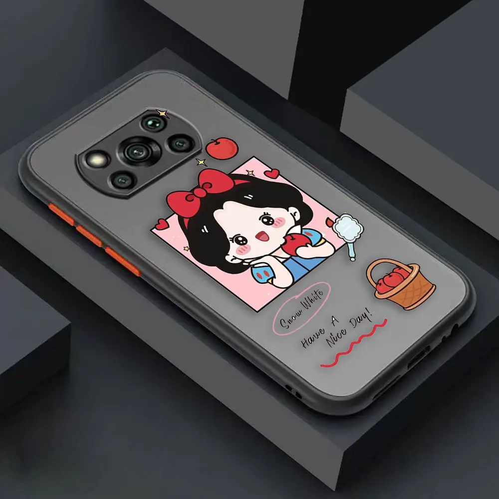 thumbnail image 1 of Matte Case for Xiaomi POCO X4 X3 X2 M4 M3 M2 F4 F3 GT F2 C40 CC9 PRO 4G 5G MIX4 CIVI Case Funda Shell Cartoon Anime Snow White, 1 of 5