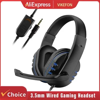 Wired Head Mounted Gaming Earphones Microphone Noise Reduction Earphones 3.5AUX for PC Android Laptop PS4 PS5 Nintendo Tablet 1