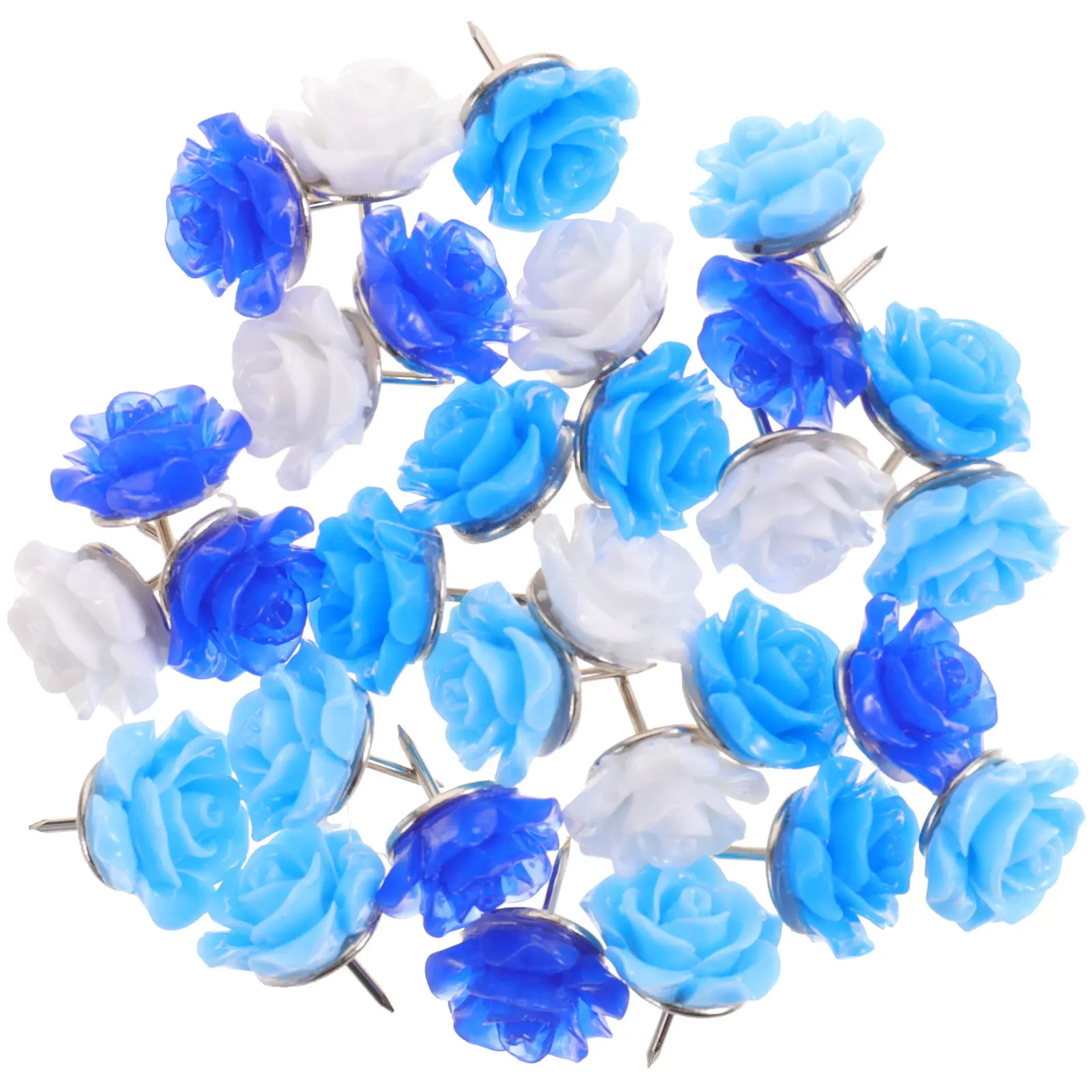 30Pcs 꽃 모양의 푸시핀 다채로운 다기능 압정 재사용 가능한 지도 용품 편리한 일상 사용 푸시핀
