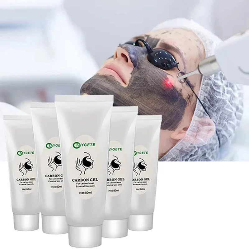 Carbon Cream Black Gel Mask For ND YAG Laser Skin Peeling Rejuvenation Whitening Facial Moisturizing Peel Deep Cleaning 80ML/PCS 3