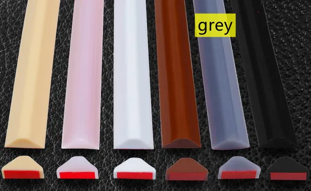 Multi-size Bathroom Water retaining strip Dry And Wet Separation Silicone Shower Barrier Dam Flood Self-adhesive door seal strip grey
