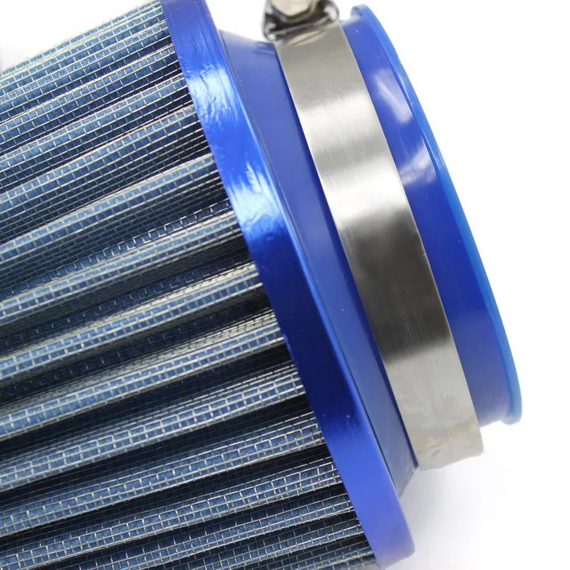 Universal Sports Car Air Filter 76mm 3 Inch H:90mm High Flow Car Cold Air Intake Filter Aluminum Non-woven Fabric Rustproof Air Filters Car Filter
