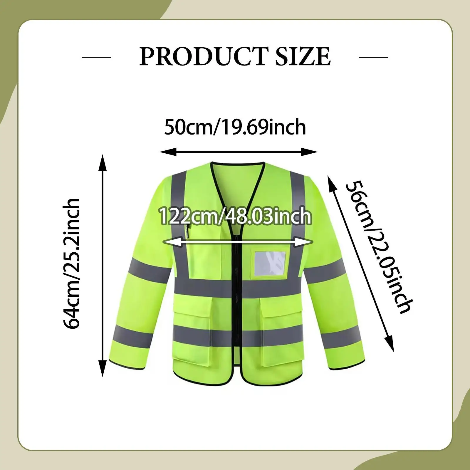 반사 안전 조끼 긴 소매 작업 조끼 고가시성 다중 포켓 위생, 건설, 자원봉사, 교통용