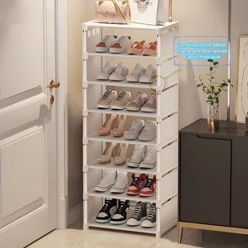 1pc 6/8 strati organizzatore di scarpe, telaio in metallo salvaspazio e scarpiera intercalare in tessuto, ripiano T1 per ingresso corridoio soggiorno 1
