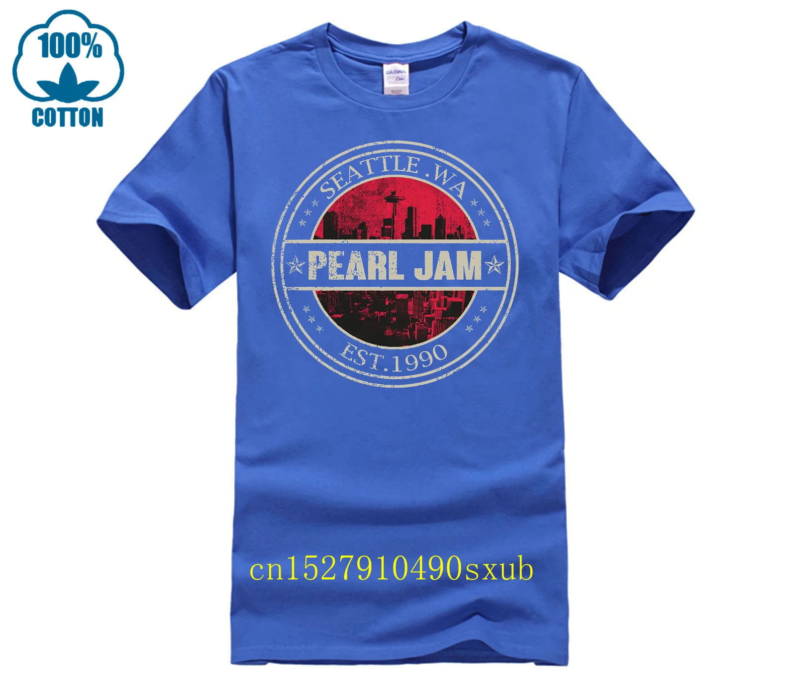 Man T-shirt Seattle Wa Pearl Jam Est 1990 Shirt Vrouw Tee