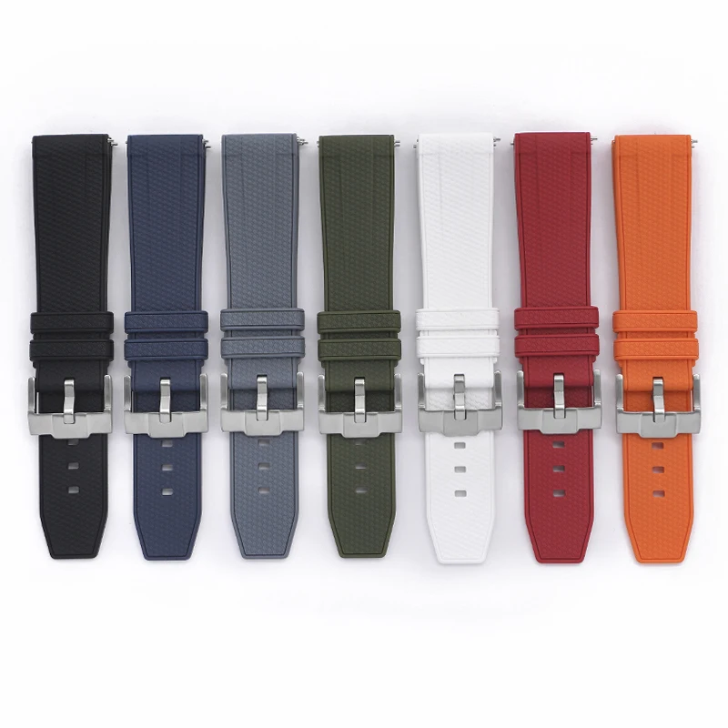 Waterproof Liquid Silicone Strap with Stainless Steel Buckle - Quick Release Replacement Watch Band