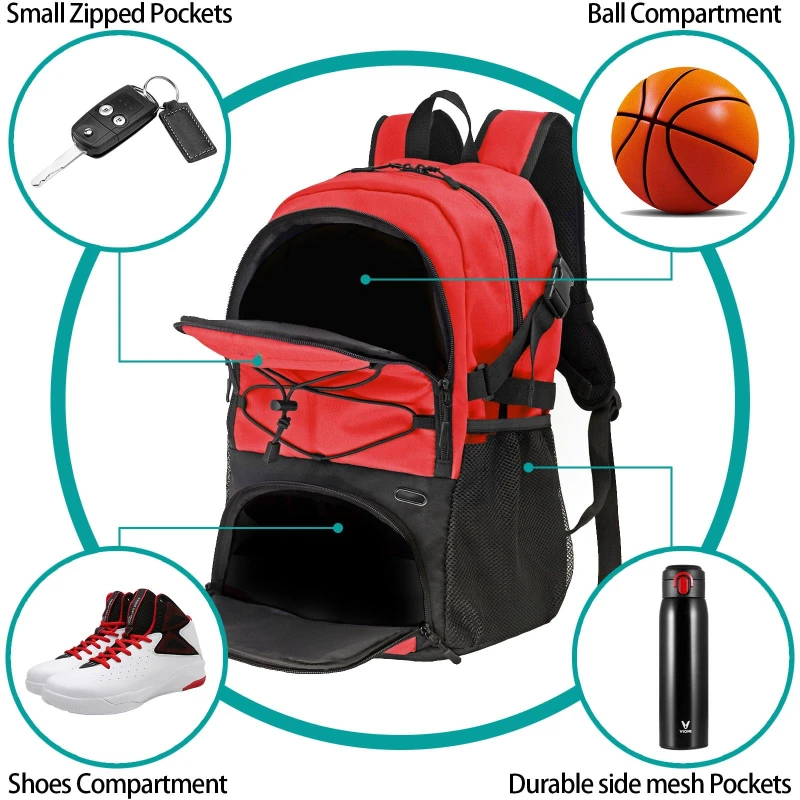 Draw String Backpack Basketball Bags Soccer Backpack With Ball