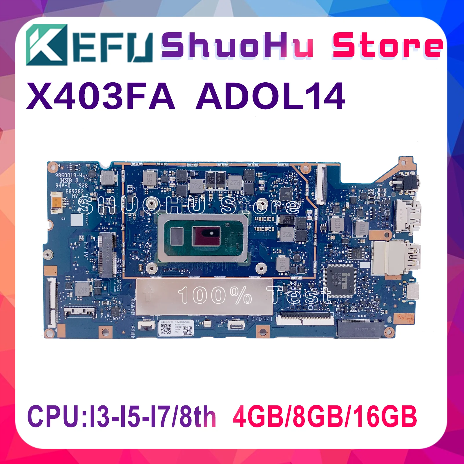 Correction Authentication Breeding X403FA Mainboard For ASUS VivoBook ADOL14F X403F A403F L403FA L403FAC I3  8145U I5 8265U I7 8565U 4GB/8GB 16GB Laptop Motherboard|Laptop Motherboard|  - AliExpress