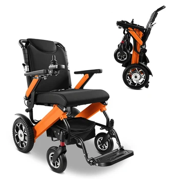 Sedia a Rotelle Elettrica Pieghevole Leggera, Autonomia 48 km, Capacità fino a 150KG, Motore 500W, 2 Batterie al Litio Rimovibili da 13Ah