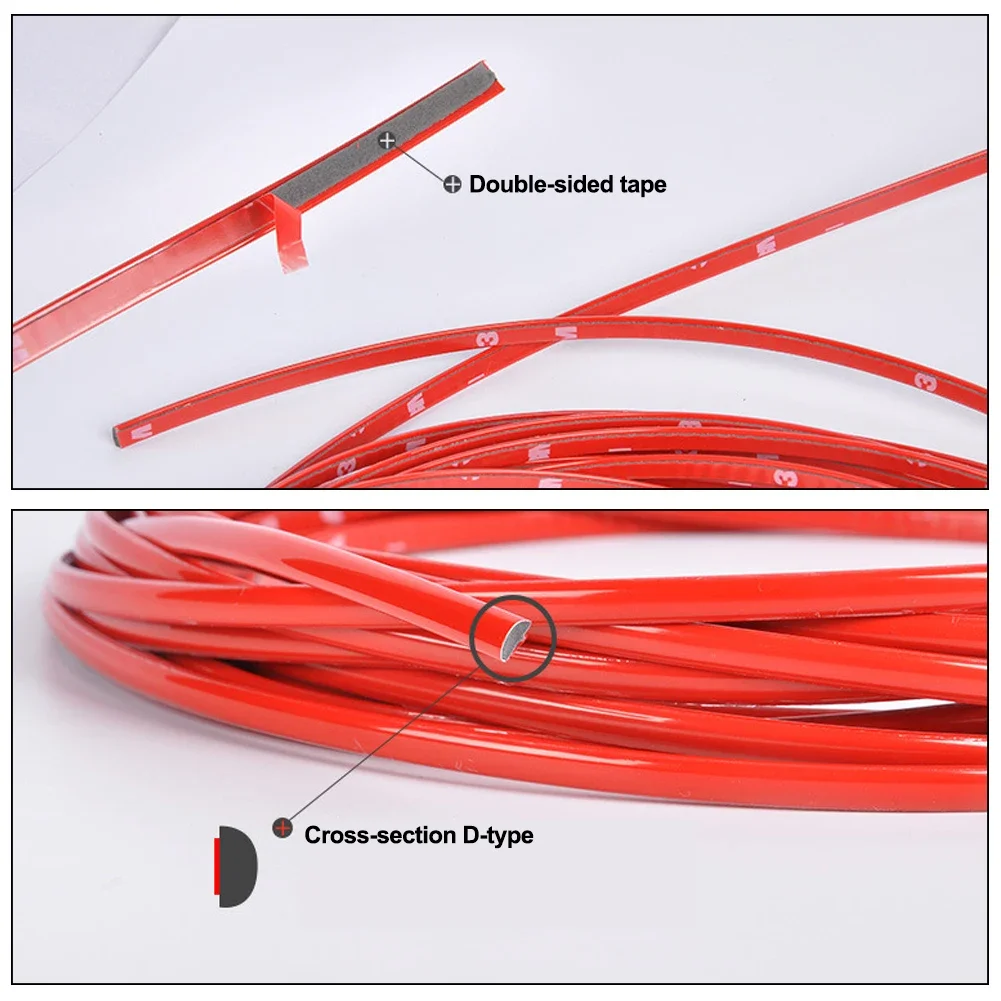 DIY Car Bumper Self-adhesive Decorative Strip PVC Material To Prevent Body Scratches Car Accessory 3M/5M