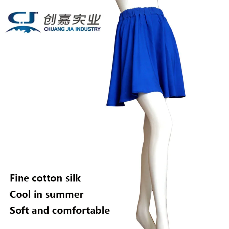 

Cotton Silk Summer Women's Short Skirt Wine Red Large Swing Skirt Young Girl Beach Play Leisure Soft Cool Clothing Free Shipping