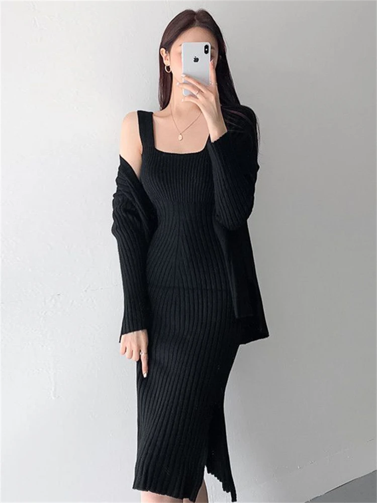 Spring Women Dress Bodycon Mini Evening Female Vintage Party Knitted Women Dresses Girl Casual Vestido Prom Sexy Skinny Fall Y2K