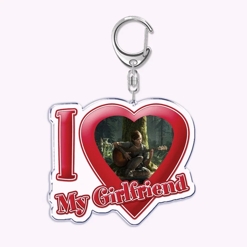 Game The Last of Us I Love My Boyfriend Girlfriend Keychain for Women Joel Ellie Key Chain Ring Keychains Jewelry Fans Gifts