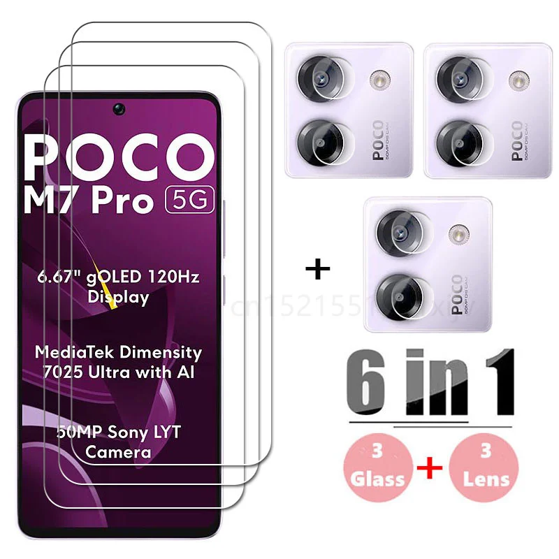 6-in-1 Tempered Glass Screen Protector and Camera Lens Film for Enhanced Phone Protection