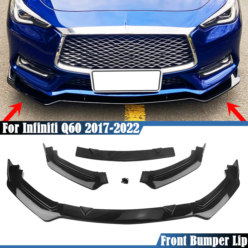 For Infiniti Q60 20172022 Front Bumper Lower Spoiler Lip Car