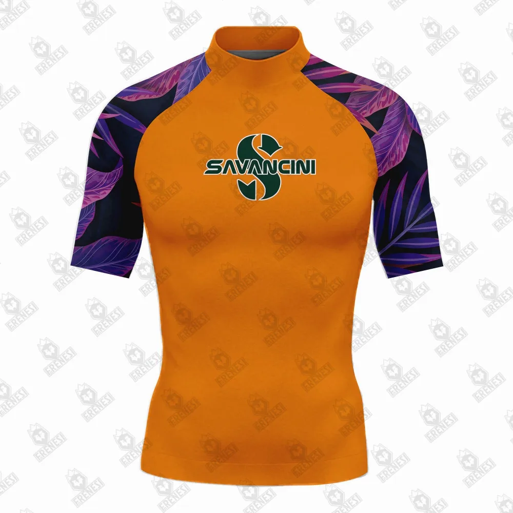 Savancin Men's Short Sleeve Surfing Tight Swimwear UV Protection Water Sports Swimming Floatsuit Diving Tops Boxing T-shirt