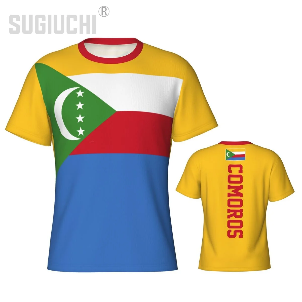 

Облегающая Спортивная футболка, Коморские флаги, 3D футболки для мужчин и женщин, Джерси, одежда для футбола, фанаты футбола, подарок, патриотическая футболка